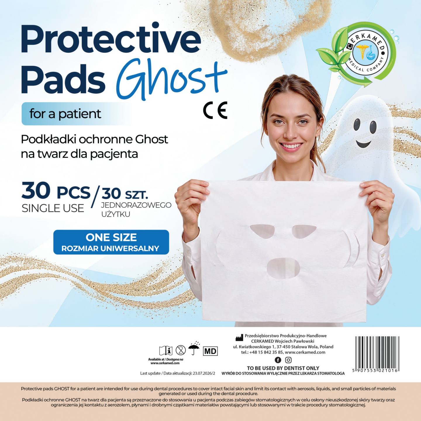 Folii protecție față pacient GHOST 30 buc. , Cerkamed