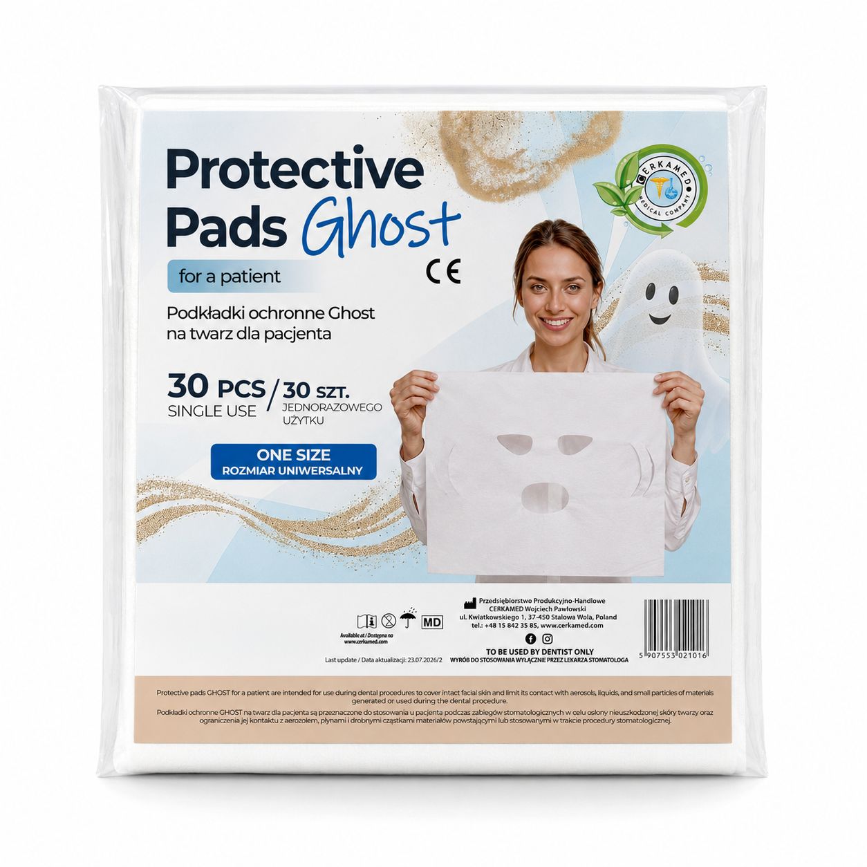 Folii protecție față pacient GHOST 30 buc. , Cerkamed - imagine 3